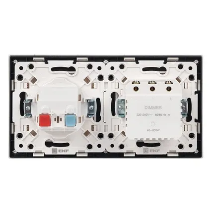 Фото №8 Рамка 2-м Стокгольм бел. с линией цвета черн. PROxima EKF EXM-G-305-10