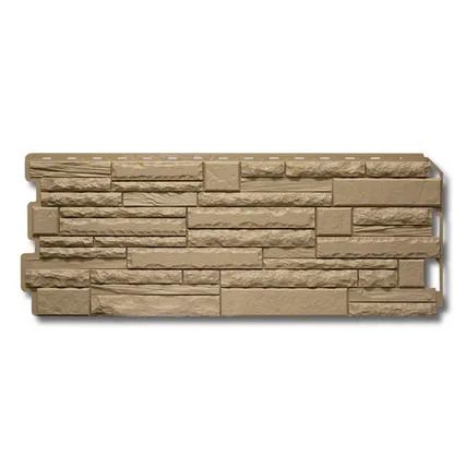 Фото №0 Фасадная панель (АП) Камень Скалистый ЭКО Бежевый 1170*450*23 мм (раб.размер 1100*430)
