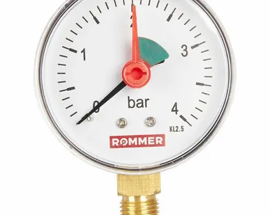 фото Манометр радиальный ROMMER 63 мм с указателем предела 1/4