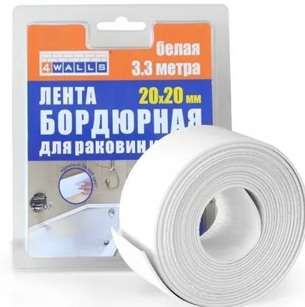 Фото №0 STB560B Лента бордюрная для раковин и ванн 20*20*3,3м белая (2118)