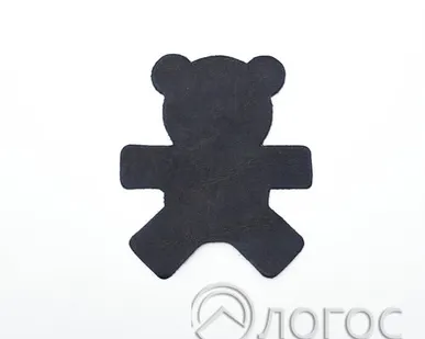 фото Заплатки декор.пришивн. кожа И 20 "Мишка", т.синий, т.синий