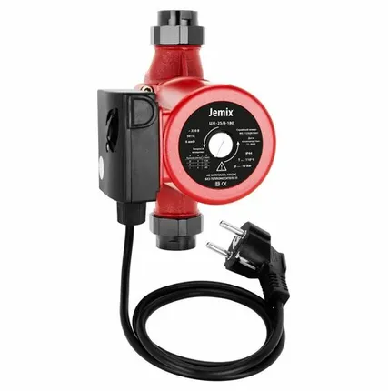 Фото №0 Насос ЦН-25/8-180 (WRS 25/8-180) (с гайками, евро вилка, КРАСНЫЙ) циркул. JEMIX