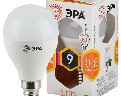 фото Лампа светодиодная P45-9w-827-E14 шар 720лм ЭРА Б0029041