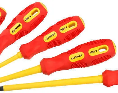 фото Отвертка STAYER "MAX-GRIP" Insulated диэлектрич, Cr-V, HEX 10x125мм