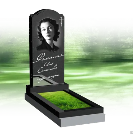 Фото №0 G 11 Памятник из черного гранита  1100*500*80