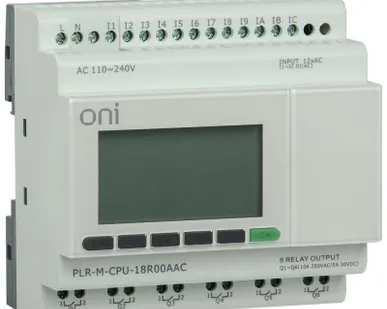 фото Контроллер программируемый логистический (микро ПЛК) PLR-M. CPU DI12/DO06 220В AC ONI PLR-M-CPU-18R00AAC