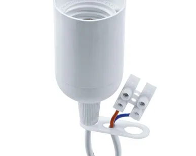 фото Патрон электрический 71 287 NLH-P-F-WH-E27-TB пластик. подвесной с клеммной колодкой на проводе бел. Navigator 71287