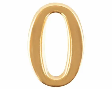 фото Цифра для обозначения номера квартиры, металлическая Золото "0" РОС 191568