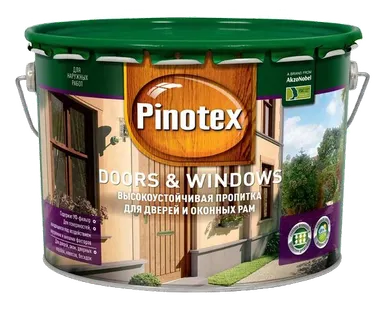 фото PINOTEX DOORS &amp; WINDOWS ПРОПИТКА НА ВОДНОЙ ОСНОВЕ ДЛЯ ОКОН И ДВЕРЕЙ ДЕКОРАТИВНО-ЗАЩИТНАЯ Пинотекс