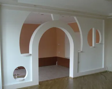 фото Устройсво арок,ниш,коробов из гипсокартона