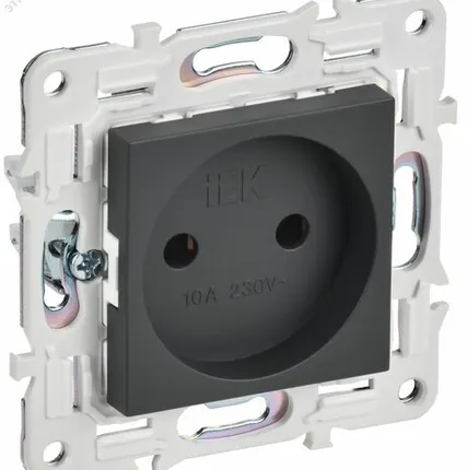 Фото №0 SKANDY Розетка без заземления без защитных шторок 10А SK-R02T титан IEK