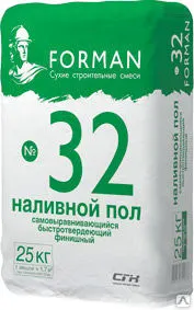 фото Наливной пол самовыравнивающийся быстротвердеющий финишный ФОРМАН 32