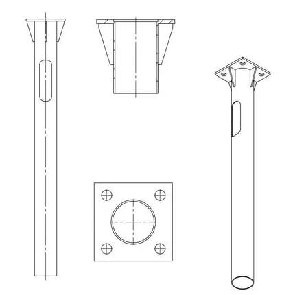 Фото №0 Деталь фундамента закладная для несиловых опор ЗДФ-0.159-2.0(К240-180-4х25)-02 Пересвет В00000210