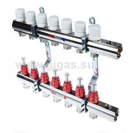 Фото №0 Коллекторная группа в сборе с расходомерами, 1х7 вых. Евроконус 3/4"