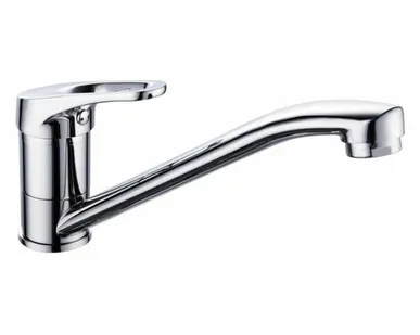 фото Смеситель для кухни GrossAqua Base, с поворотным изливом, (3210258С- G0110)