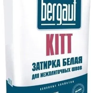 фото Затирка белая на цементной основе 25кг Kitt Bergauf