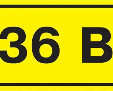 фото Этикетка самоклеящаяся 40х20 мм, символ "36В" YPC10-...