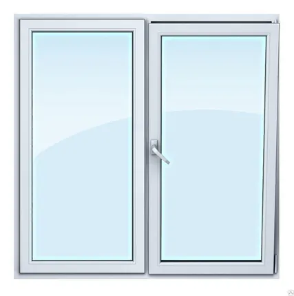 Фото №0 Окно ПВХ Veka 1300х1400 мм двухстворчатое ЛГ/ПО 3 стеклопакет
