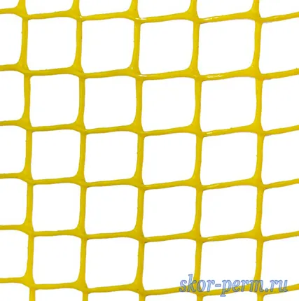 Фото №0 Сетка пластиковая, ячейка 15х15 мм квадрат, 1,0х20 м (20 м2), желтая