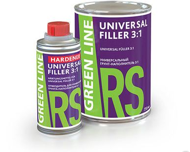 фото Грунт автомобильный Green Line RS Universal Filler 3:1 серый 3000 мл
