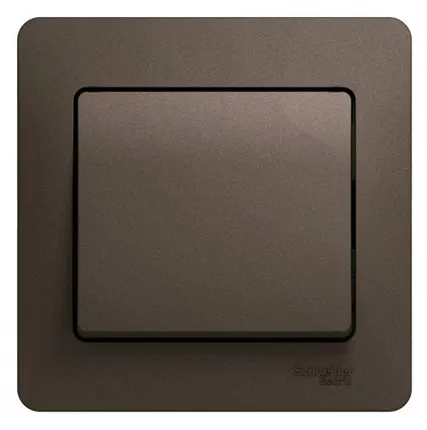 Фото №0 Выключатель 1-кл. СП Glossa 10А IP20 (сх. 1) 10AX в сборе шоколад. SE GSL000812