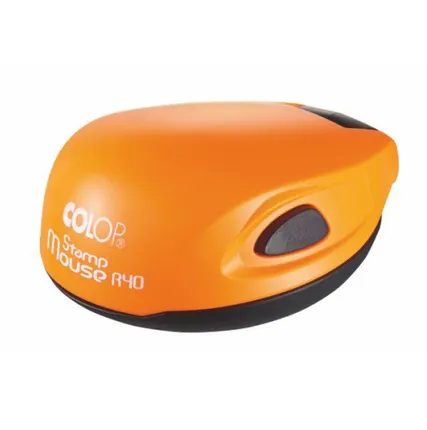 Фото №0 Печати-С COLOP Stamp Mouse R40 Оснастка для печати диам. 41,6 мм (Неон оранжевый, Синий)