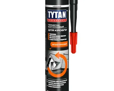 фото Герметик для кровли каучуковый чёрный 310 мл. (12 шт) TYTAN