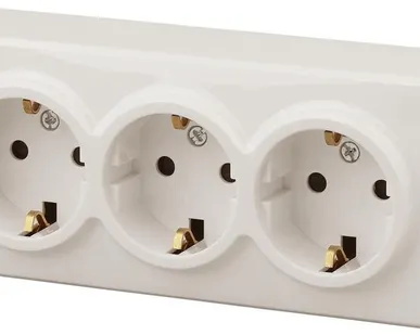 фото Розетка ОП 11-2208-02 3х2P+E Schuko 16АХ-250В Эксперт сл. кость ЭРА Б0020701