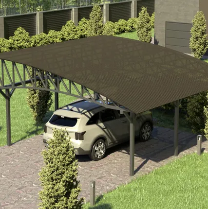 Фото №0 Полуарочный навес №32 из поликарбоната 5,9х6,3 м