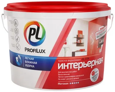 фото Краска акриловая Profilux PL-07А матовая белый 1.4 кг