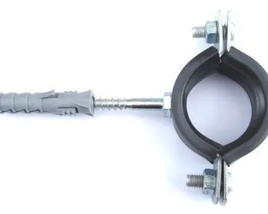 фото Кронштейн для стальной трубы 1.1/2" (47-51) с резинкой, дюбелем, винтом М8