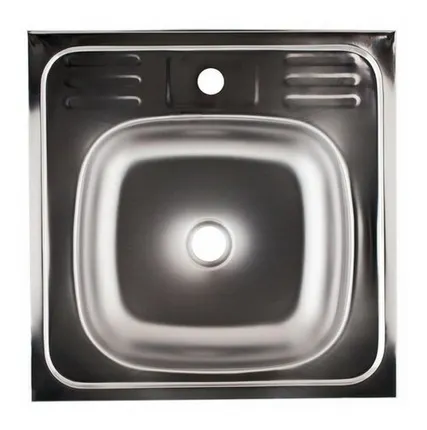 Фото №0 Мойка нерж.сталь накл.КромРус/ВХ 50х50 (толщ.0,6мм. глуб.170 мм,выход 1 1/2")