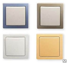 фото Выключатель 2-клавишный с подсветкой (зелен.) белый Gusi city