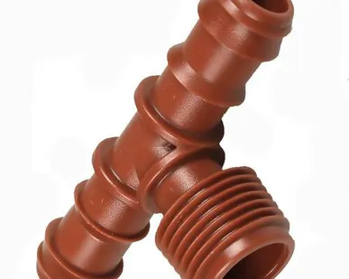 фото Т фитинг проходной наружная резьба (Т фитинг проходной 16 1/2" нар резьба коричневый Azud)