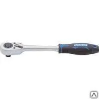 фото Трещотка 48 зубов 1/4" шарнирная короткая с металлической ручкой