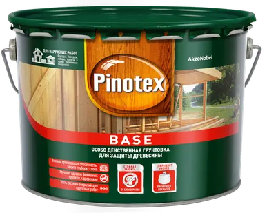 фото Pinotex Base / Пинотекс Бейс Грунтовка для защиты древесины