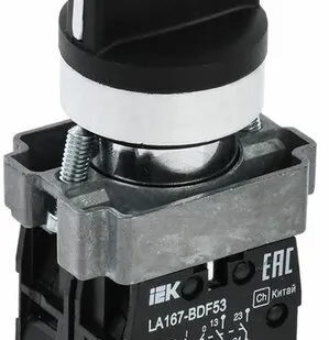 фото Переключатель LA167-BDF53 3 положения "I-0-II" Коротк...
