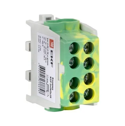 Фото №0 Клемма распределительная КСР с двойным винтом 2х25/2х16 желт./зел. PROxima EKF ksr-2.25-2.16-y-green