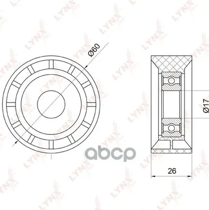Фото №0 Ролик Обводной Приводного Ремня LYNXauto арт. PB7027