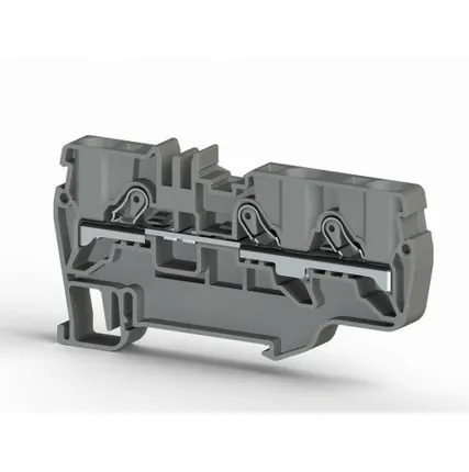 Фото №0 Klemsan Клеммник пруж.быстрозажимной (Push in), 3-х выводной, 6мм.кв., (серый); PYK 6E