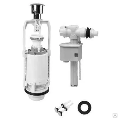 Фото №0 Комплект для сливного бачка с кнопочным механизмом и с боковым клапаном