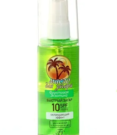 Фото №0 Масло для быстрого загара Флоресан Фруктовая экзотика SPF-10, 135мл