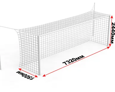 фото Ворота футбольные стационарные со стойками натяжения для сетки (7,32х2,44 м)
