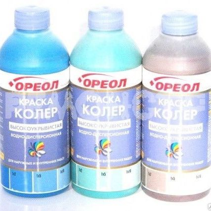 Фото №0 Колер ОРЕОЛ вд 0,5л (голубая лагуна) (10)
