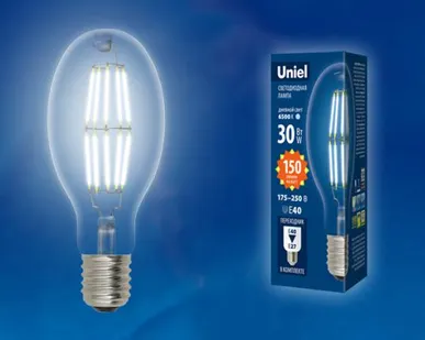 фото Лампа LED-ED90-30W/NW/E40/CL GLP05TR Лампа светодиодная, прозрачная. Белый свет (4000K). Картон. ТМ Uniel