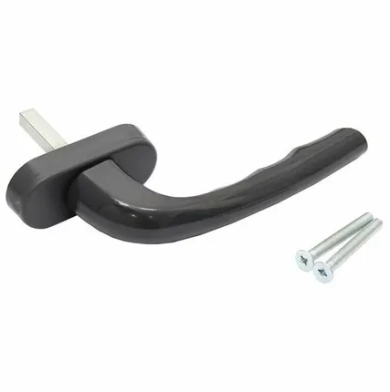 Фото №0 Ручка оконная Internika "Фантазия" алюминиевая 38 мм 45° + 2 винта 5х45 антрацит (7016)