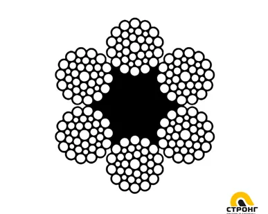 фото 6-прядный канат типа ЛК-РО с органическим сердечником ГОСТ 7668-80 d 8,1