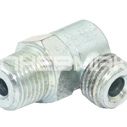 Фото №0 03.260.0 - Угловой фитинг под врезную втулку, М8х1(кон.) под гайку М10х1 (сталь)