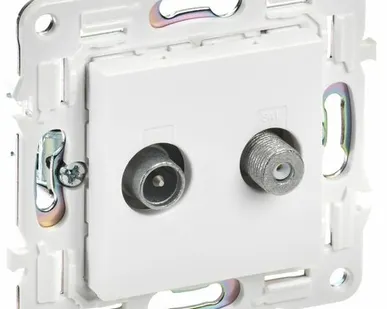 фото SKANDY Розетка двойная TV+SAT SK-A13W арктический белый IEK