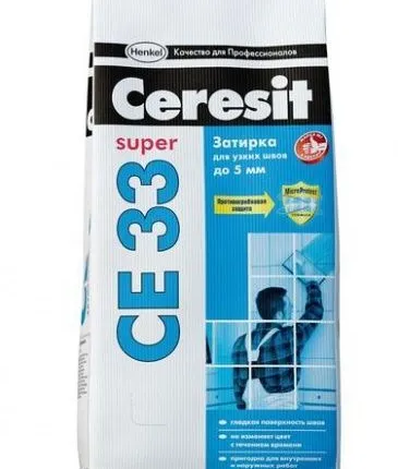 Фото №0 Затирка для швов Ceresit CE 33 Super 2-5 цвет серый 
2 кг Ceresit